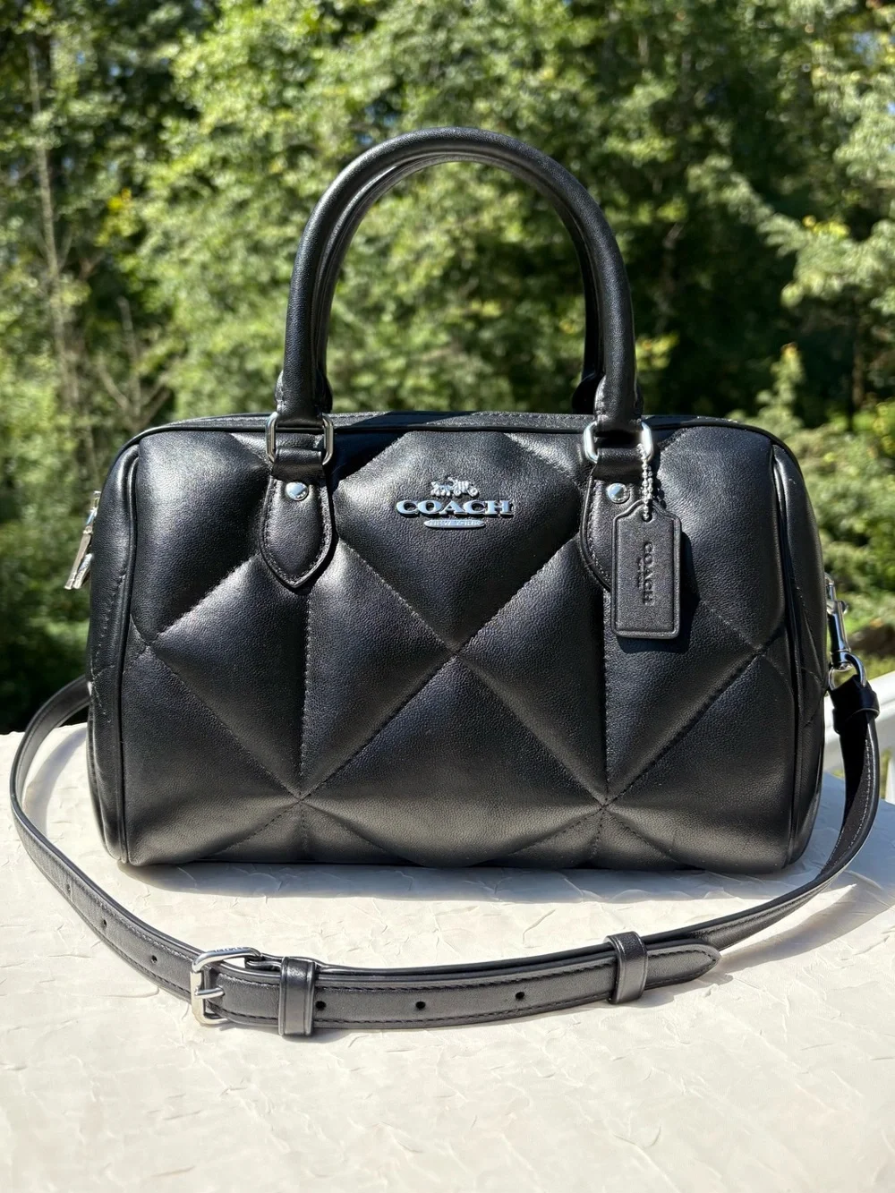 COACH Rowan Satchel Bag With Puffy Diamond Quilting CJ610